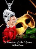 wholesale 925 Sterling Silver Mask & Roses Pendant Theatre Themed Necklace for Women Gifts in Box-0-3