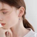 wholesale 925 Sterling Silver Cute Hippo Couple Green Cz Two Tone Drop Earrings-0-2