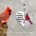 wholesale 925 Sterling Silver Cardinal Angel Wings Heart Locket Pendant Necklace Gifts for Women-0-2
