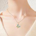 wholesale Gold 925 Sterling Silver Turquoise Butterfly Pendant Necklace Minimalist Charm s for Her-0-4