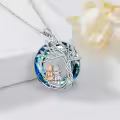 TOUPOP Sterling Silver Crystal Tree Of Life Sister Necklace Gifts For Women-0-3