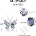 wholesale 925 Sterling Silver Abalone Shell Purple Crystal Butterfly Pendant Necklace for Women-0-2