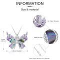 wholesale 925 Sterling Silver Butterfly Pendant With Purple Gems And Abalone Shell-0-2