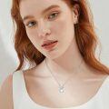 wholesale 925 Sterling Silver Rabbit Pendant Necklace With Blue Opal Stone-0-4