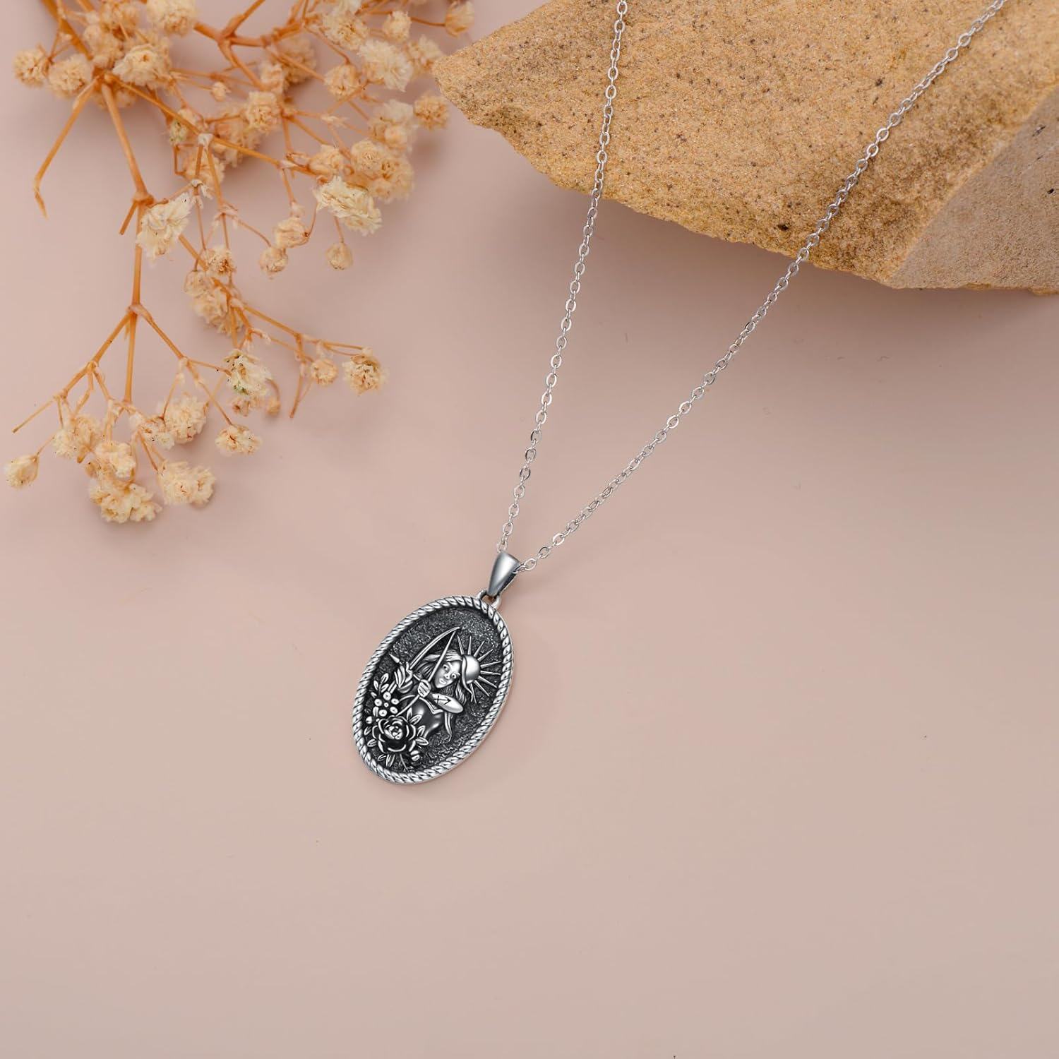 Sterling Silver Artemis Necklace Greek Goddess Jewelry Roman Mythology Gift for Her-0-3