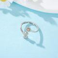 wholesale 925 Sterling Silver Highland Cow Adjustable Open Ring for Women Mom Grandma Mothers Day Gifts Daisy Ocean Jewelry Love You Forever-0-4