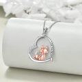 wholesale 925 Sterling Silver Fox Love You Forever Heart Pendant Necklace-0-1