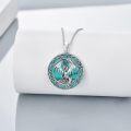 wholesale 925 Sterling Silver 925 Turquoise Stone Celtic Dragon Pendant Necklace for Women-0-2