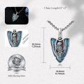 wholesale 925 Sterling Silver Turquoise Arrowhead Necklace with Celtic Knot Wolf Head and Bald Eagle Pendant-0-3