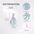 wholesale 925 Sterling Silver Teardrop Moonstone Phoenix Pendant Necklace for Women - Mothers Day/Birthday Gifts-0-2