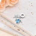 wholesale 925 Sterling Silver Starfish & Blue Stone Sea Turtle Dangle Charms for Bracelets-0-3