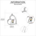 wholesale 925 Sterling Silver Heart Chihuahua Dog Dangle Earrings Gift for Her-0-2