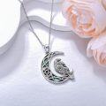 wholesale 925 Sterling Silver Abalone Shell Raven Crescent Moon Star Pendant Necklaces-0-1