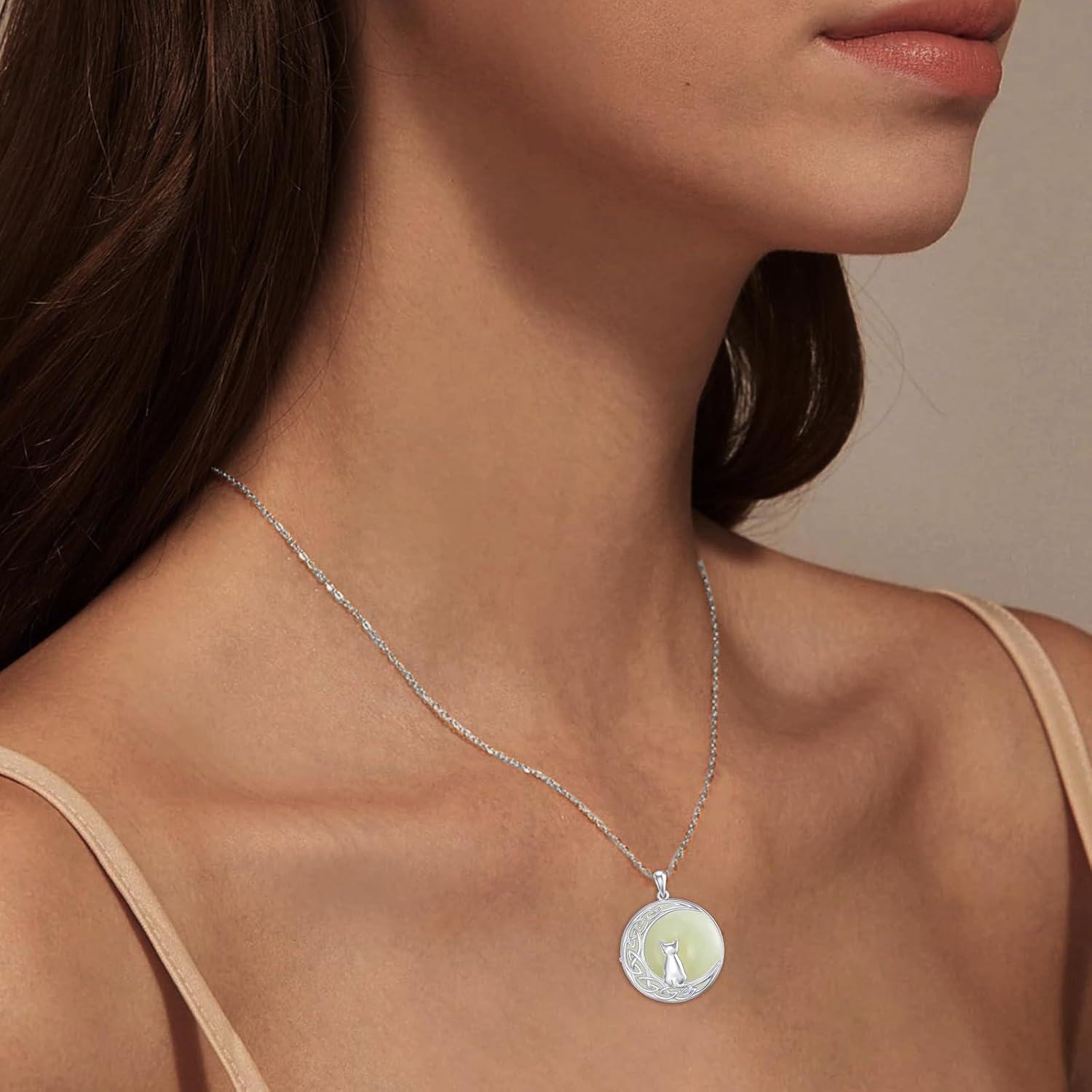 925 Sterling Silver Green Jade Pendant with Gold Plated Butterflies and Bees Necklaces Gifts for Women & Girls-0-2