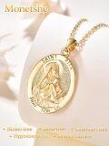 wholesale Gold-Plated 925 Sterling Silver St Rita Medal Necklace with Pray For Us Inscription and 18+2 Chain for Women-0-3