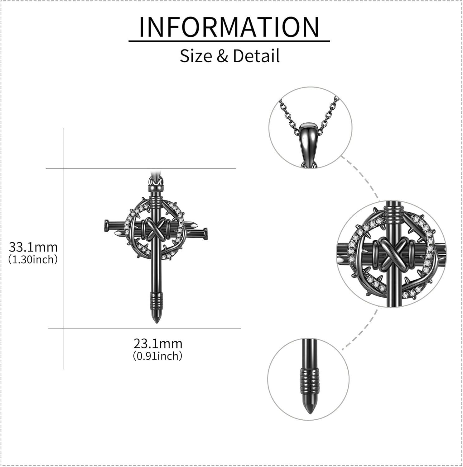 wholesale 925 Sterling Silver Inlay Shell Crucifix Cross Pendant Necklaces with Chain for Men & Women - Religious -0-4