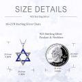 wholesale 925 Sterling Silver Star of David Pendant Blue Enamel Lucky Charm Necklace°®¶ûÀ¼ºÃÔËÊÎÆ·-0-3