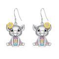wholesale 925 Sterling Silver Pig Sunflower Drop Earrings-0-0