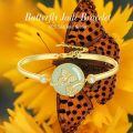 TOUPOP 14K Gold Plated Sterling Silver Jade Bracelet Tree Of Life Lotus Cat Hummingbird Dragonfly Bee Butterfly Jewelry Gift-0-2