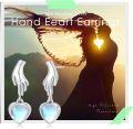 wholesale 925 Sterling Silver Heart-Shaped Hand Holding Moonstone Drop Earrings for Women Gift Ideas-0-4