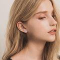 wholesale 925 Sterling Silver Snowflake Moonstone Stud Earrings White Gold Plated Swirl Design-0-1