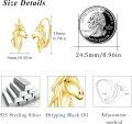 wholesale Gold 925 Sterling Silver Hoop Unicorn Head Earrings for Women-0-3