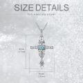 wholesale 925 Sterling Silver Turquoise Inlay Cross Pendant Necklaces for Men Christian  Ideas-0-4