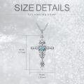wholesale 925 Sterling Silver Turquoise Inlay Cross Pendant Necklaces for Men Christian  Ideas-0-4