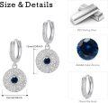 wholesale 925 Sterling Silver Blue Opal Evil Eye Huggie Hoop Earrings for Women - Hypoallergenic  Idea-0-8