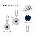 wholesale 925 Sterling Silver Evil Eye Drop Earrings For Women White Gold Plated Blue Created Sapphire-0-8