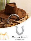wholesale 925 Sterling Silver Bohemian Elegant Horseshoe Pendant Necklace for Women - Lucky Hypoallergenic Horse Jewelry Gift-0-1
