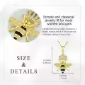 wholesale 925 Sterling Silver Honeycomb Bee with Crown Pendant Necklace for Women Girls Gifts-0-4