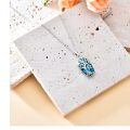 TOUPOP Sterling Silver Turquoise Family Tree Initial Pendant Necklace-0-3