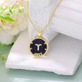 wholesale 14k Gold Plated Blue Sandstone Zodiac Necklace 12 Constellation Pendant for Women-0-14