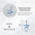 wholesale 925 Sterling Silver Blue Fire Opal Star of David Hexagram Pendant Necklace for Women Gifts-0-4