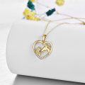 wholesale 14K Gold & Cubic Zirconia Horse Heart Pendant Necklace for Women, Elegant Gift-0-5