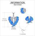 wholesale 925 Sterling Silver Abalone Shell Angel Wing Pendant Necklace with Cubic Zirconia Center Stone-0-14
