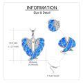 wholesale 925 Sterling Silver Abalone Shell Angel Wing Pendant Necklace with Cubic Zirconia Center Stone-0-14