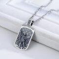 wholesale 925 Sterling Silver St Michael Pendant Necklace for Men Women Catholic Christian s 3D Angel Charm Cross Faith Protection Blessing Birthday Present Ideas-0-1