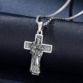 wholesale 925 Sterling Silver Saint Medal Cross Pendant Necklaces with Virgin Mary and Child Jesus Charm Catholic Christian Gifts for Women/Men-0-2