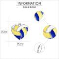wholesale 925 Sterling Silver Heart-Shaped Volleyball Dangle Earrings for Women's Sport Lovers Gift-0-4