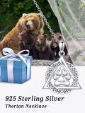 wholesale 925 Sterling Silver Triquetra Celtic Knot Wolf Claw Paw Print Thematic Pendant Necklace-0-5