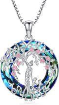 wholesale Sterling Silver Crystal Tree of Life Necklace for Sister Mother Grandma-0-8