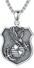 wholesale 925 Sterling Silver Globe Dragon Shield Pendant Necklaces for Men Women s-0-0