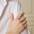 wholesale 925 Sterling Silver Turquoise Moss Agate Feather Adjustable Western Thumb Ring Vintage Jewelry Gift-0-3