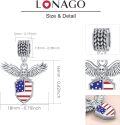 wholesale 925 Sterling Silver American Flag Eagle Shield Pendant Necklace USA  for Women Men-0-5