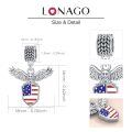 wholesale 925 Sterling Silver American Flag Eagle Shield Pendant Necklace USA  for Women Men-0-5