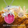wholesale 925 Sterling Silver Pink Jade Rabbit Animal Charm Necklace s for Girls and Women-0-2