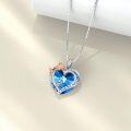 wholesale Sterling Silver Crystal Rose Heart Initial Necklace for Women-0-2
