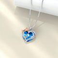 wholesale 925 Sterling Silver Crystal Rose Heart Initial Necklace for Women-0-2